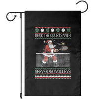 Deck The Courts With Serves And Volleys Garden Flag Funny Tennis Ugly Christmas - Wonder Print Shop