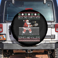 Deck The Courts With Serves And Volleys Spare Tire Cover Funny Tennis Ugly Christmas - Wonder Print Shop