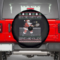 Deck The Courts With Serves And Volleys Spare Tire Cover Funny Tennis Ugly Christmas - Wonder Print Shop