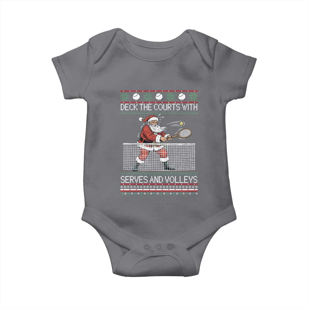 Deck The Courts With Serves And Volleys Baby Onesie Funny Tennis Ugly Christmas - Wonder Print Shop