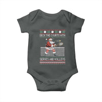 Deck The Courts With Serves And Volleys Baby Onesie Funny Tennis Ugly Christmas - Wonder Print Shop