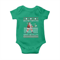 Deck The Courts With Serves And Volleys Baby Onesie Funny Tennis Ugly Christmas - Wonder Print Shop