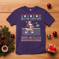 Deck The Courts With Serves And Volleys T Shirt Funny Tennis Ugly Christmas - Wonder Print Shop