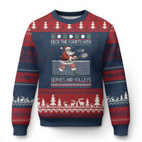 Deck The Courts With Serves And Volleys Ugly Christmas Sweater Funny Tennis Ugly Christmas - Wonder Print Shop