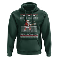 Deck The Courts With Serves And Volleys Hoodie Funny Tennis Ugly Christmas - Wonder Print Shop