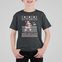 Deck The Courts With Serves And Volleys T Shirt For Kid Funny Tennis Ugly Christmas - Wonder Print Shop
