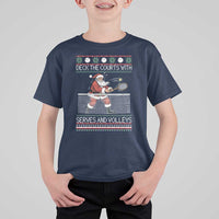 Deck The Courts With Serves And Volleys T Shirt For Kid Funny Tennis Ugly Christmas - Wonder Print Shop
