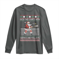Deck The Courts With Serves And Volleys Long Sleeve Shirt Funny Tennis Ugly Christmas - Wonder Print Shop