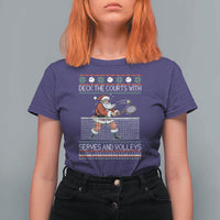 Deck The Courts With Serves And Volleys T Shirt For Women Funny Tennis Ugly Christmas - Wonder Print Shop