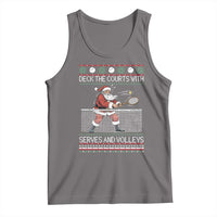 Deck The Courts With Serves And Volleys Tank Top Funny Tennis Ugly Christmas - Wonder Print Shop