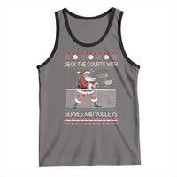 Deck The Courts With Serves And Volleys Tank Top Funny Tennis Ugly Christmas - Wonder Print Shop