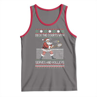 Deck The Courts With Serves And Volleys Tank Top Funny Tennis Ugly Christmas - Wonder Print Shop