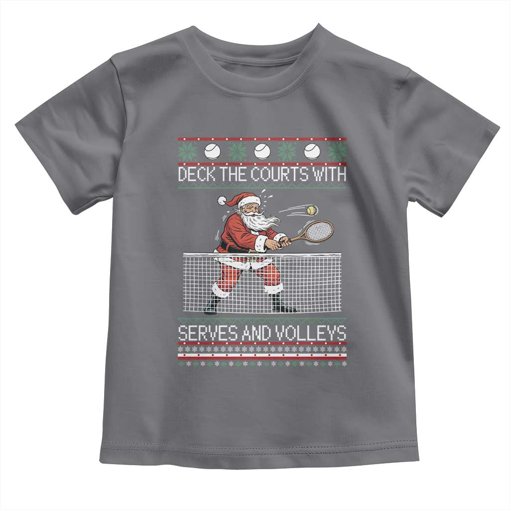 Deck The Courts With Serves And Volleys Toddler T Shirt Funny Tennis Ugly Christmas - Wonder Print Shop