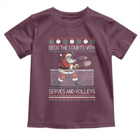 Deck The Courts With Serves And Volleys Toddler T Shirt Funny Tennis Ugly Christmas - Wonder Print Shop