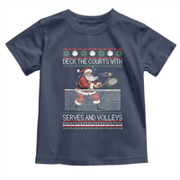 Deck The Courts With Serves And Volleys Toddler T Shirt Funny Tennis Ugly Christmas - Wonder Print Shop