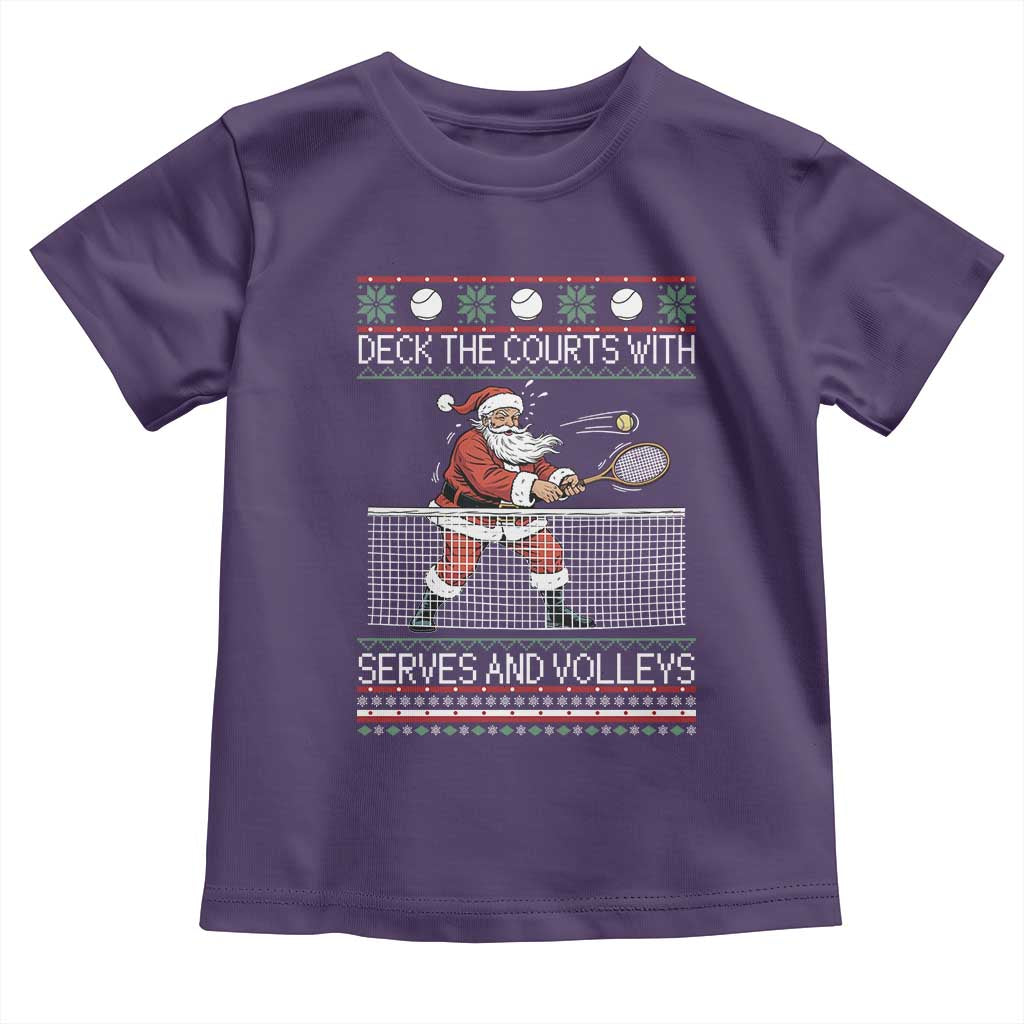 Deck The Courts With Serves And Volleys Toddler T Shirt Funny Tennis Ugly Christmas - Wonder Print Shop