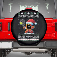 Funny Tennis Ugly Christmas Gingerbread Player Gift Spare Tire Cover Deck The Courts With Serves And Volleys - Wonder Print Shop