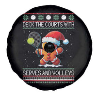 Funny Tennis Ugly Christmas Gingerbread Player Gift Spare Tire Cover Deck The Courts With Serves And Volleys - Wonder Print Shop
