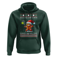 Funny Tennis Ugly Christmas Gingerbread Player Gift Hoodie Deck The Courts With Serves And Volleys - Wonder Print Shop
