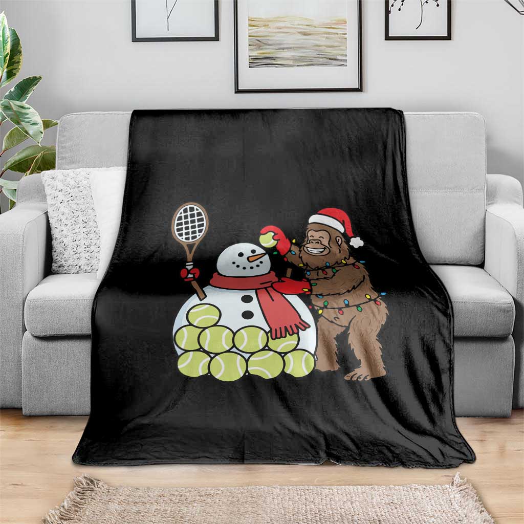Funny Squatch Christmas Tennis Gift Throw Blanket Bigfoot Player Enthusiast - Wonder Print Shop
