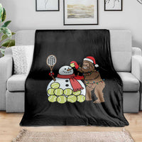 Funny Squatch Christmas Tennis Gift Throw Blanket Bigfoot Player Enthusiast - Wonder Print Shop