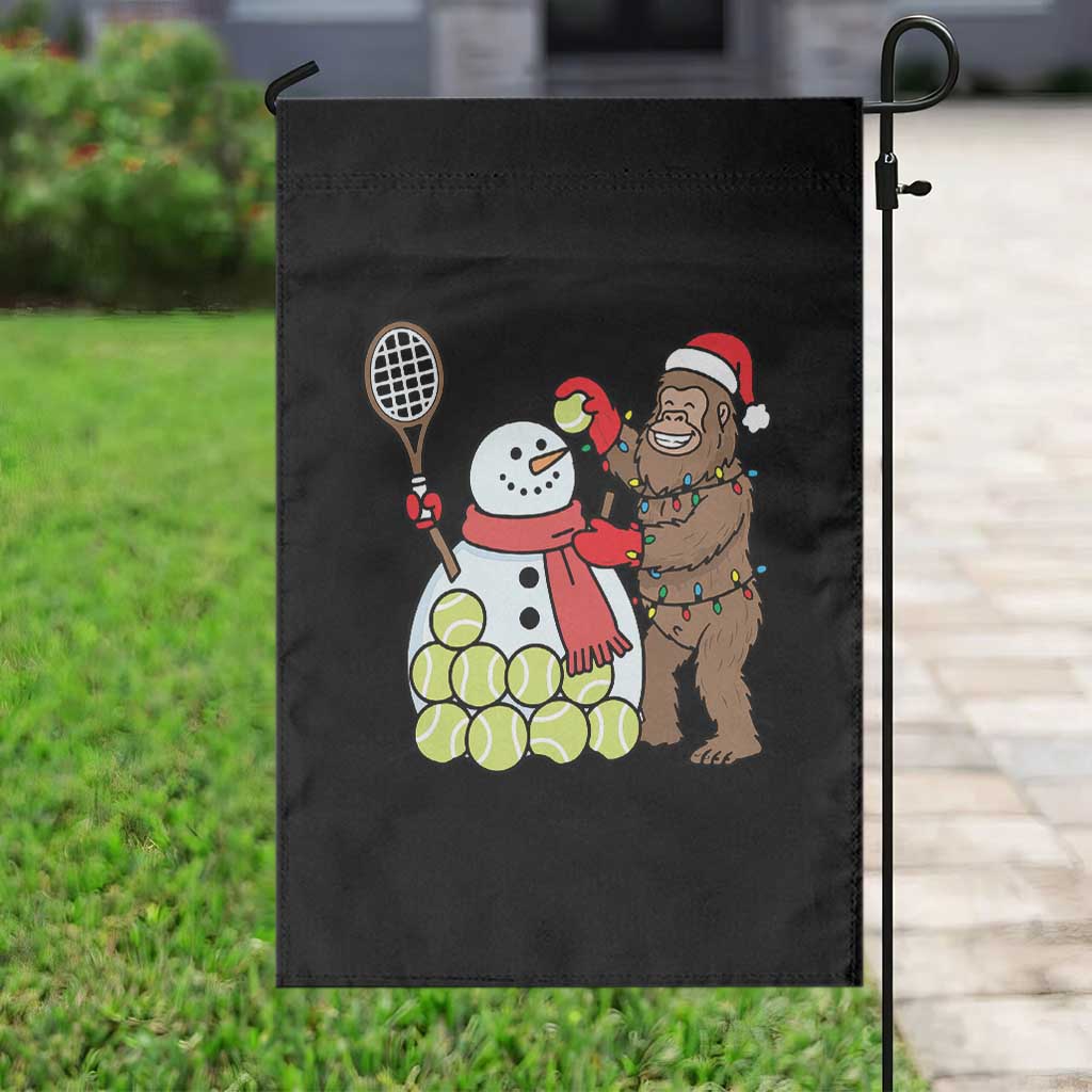 Funny Squatch Christmas Tennis Gift Garden Flag Bigfoot Player Enthusiast - Wonder Print Shop
