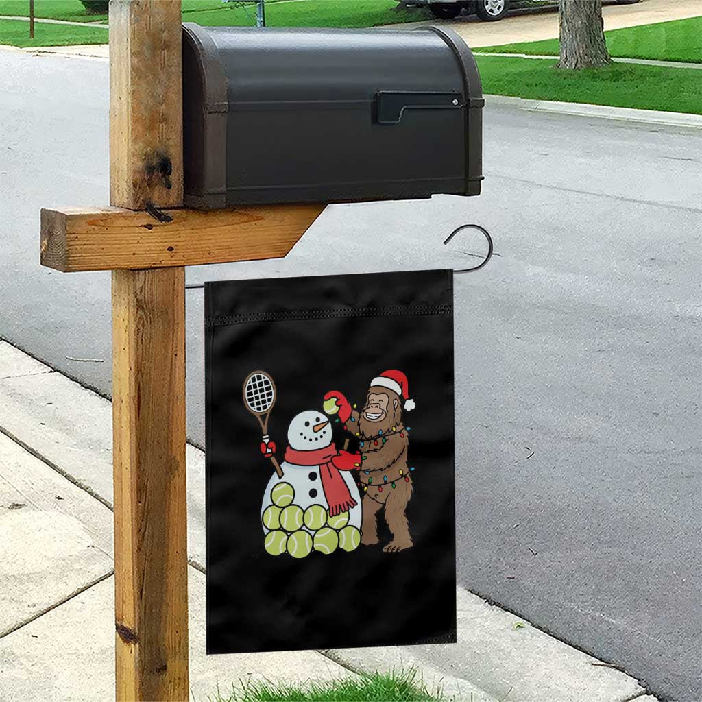 Funny Squatch Christmas Tennis Gift Garden Flag Bigfoot Player Enthusiast - Wonder Print Shop