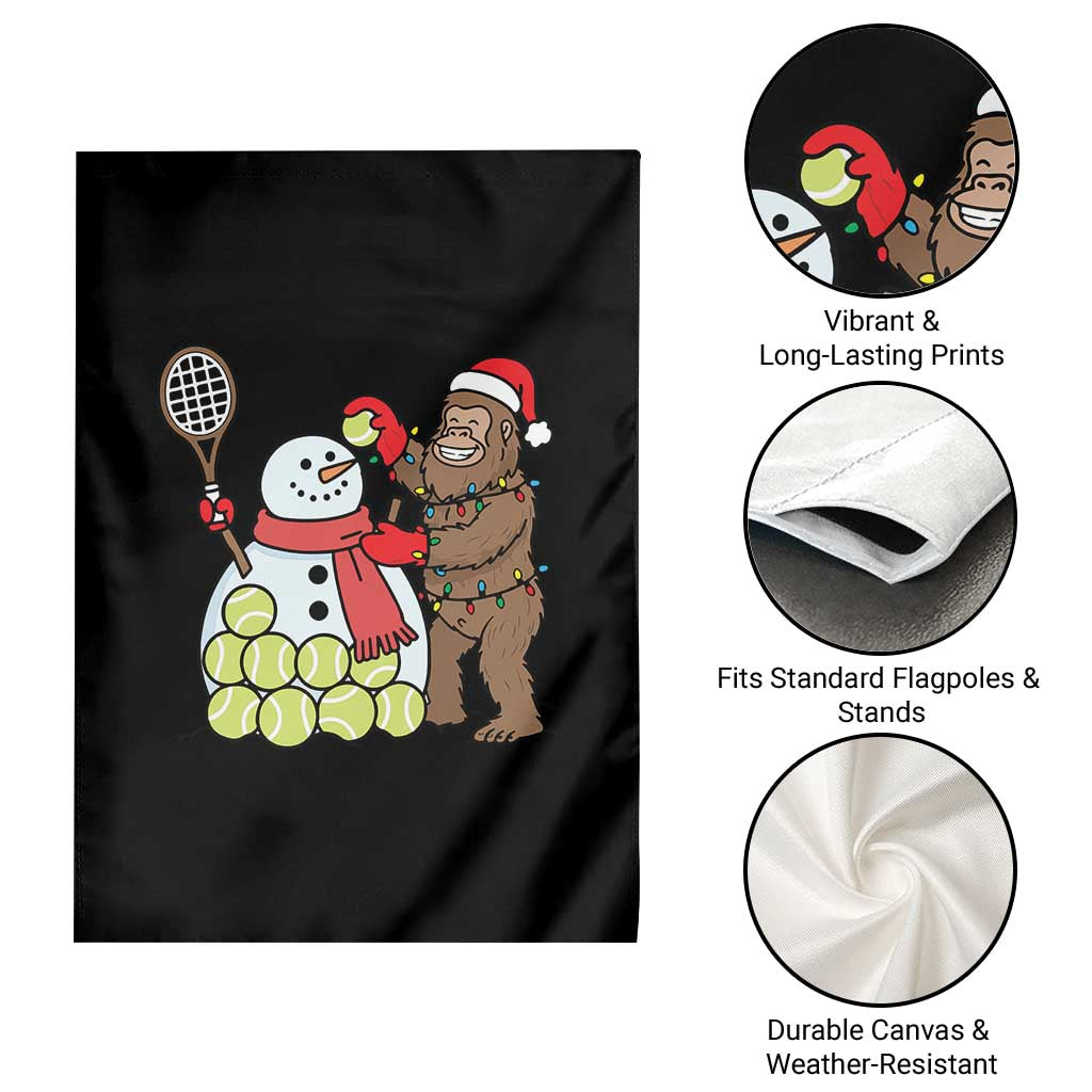 Funny Squatch Christmas Tennis Gift Garden Flag Bigfoot Player Enthusiast - Wonder Print Shop