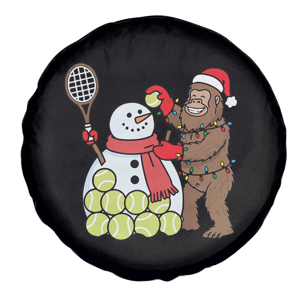 Funny Squatch Christmas Tennis Gift Spare Tire Cover Bigfoot Player Enthusiast - Wonder Print Shop