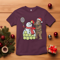 Funny Squatch Christmas Tennis Gift T Shirt Bigfoot Player Enthusiast - Wonder Print Shop