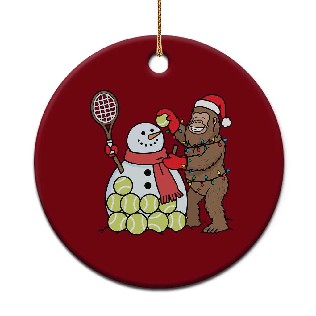 Funny Squatch Christmas Tennis Gift Ceramic Ornament Bigfoot Player Enthusiast - Wonder Print Shop