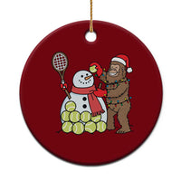 Funny Squatch Christmas Tennis Gift Ceramic Ornament Bigfoot Player Enthusiast - Wonder Print Shop