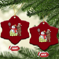 Funny Squatch Christmas Tennis Gift Ceramic Ornament Bigfoot Player Enthusiast - Wonder Print Shop