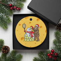 Funny Squatch Christmas Tennis Gift Ceramic Ornament Bigfoot Player Enthusiast - Wonder Print Shop