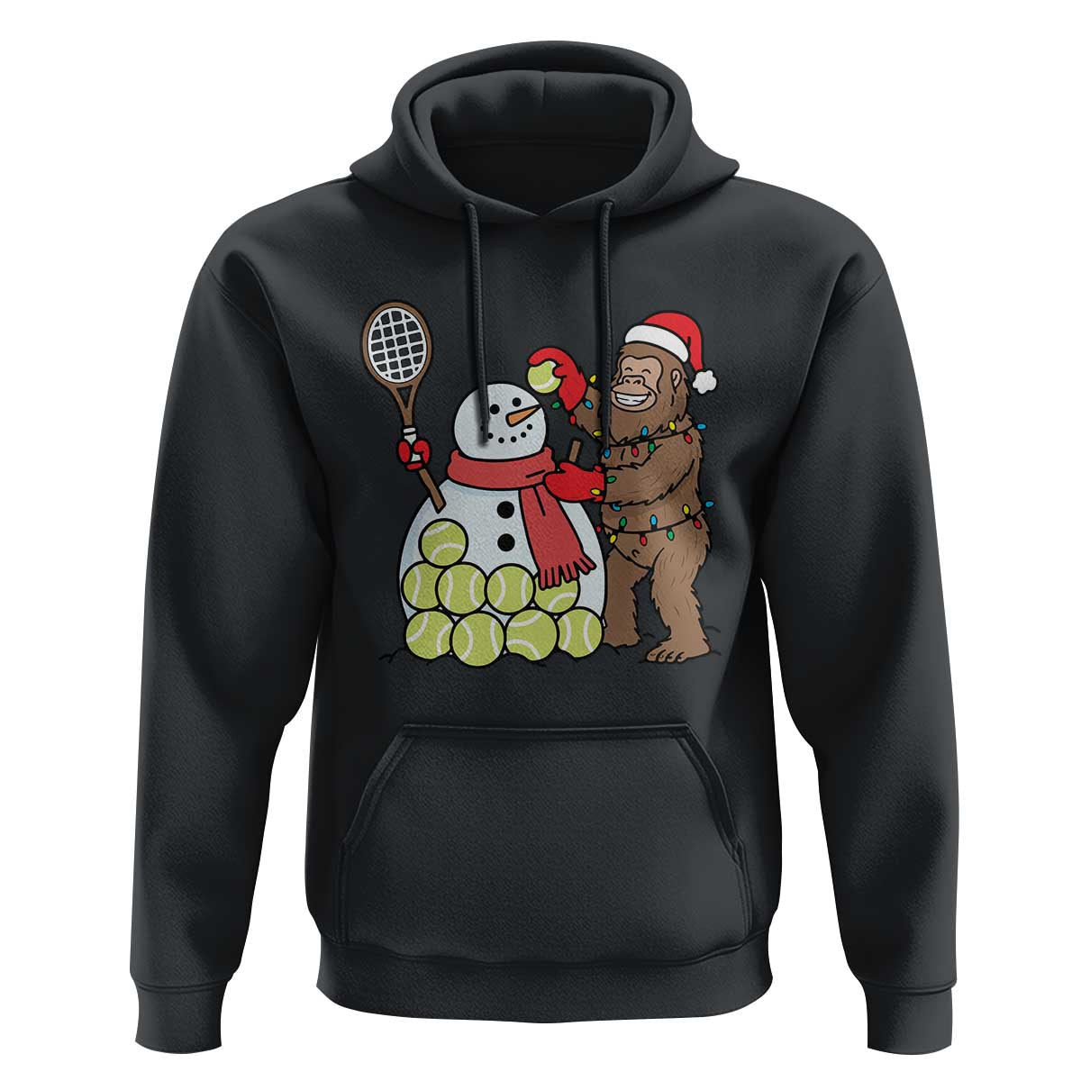 Funny Squatch Christmas Tennis Gift Hoodie Bigfoot Player Enthusiast - Wonder Print Shop