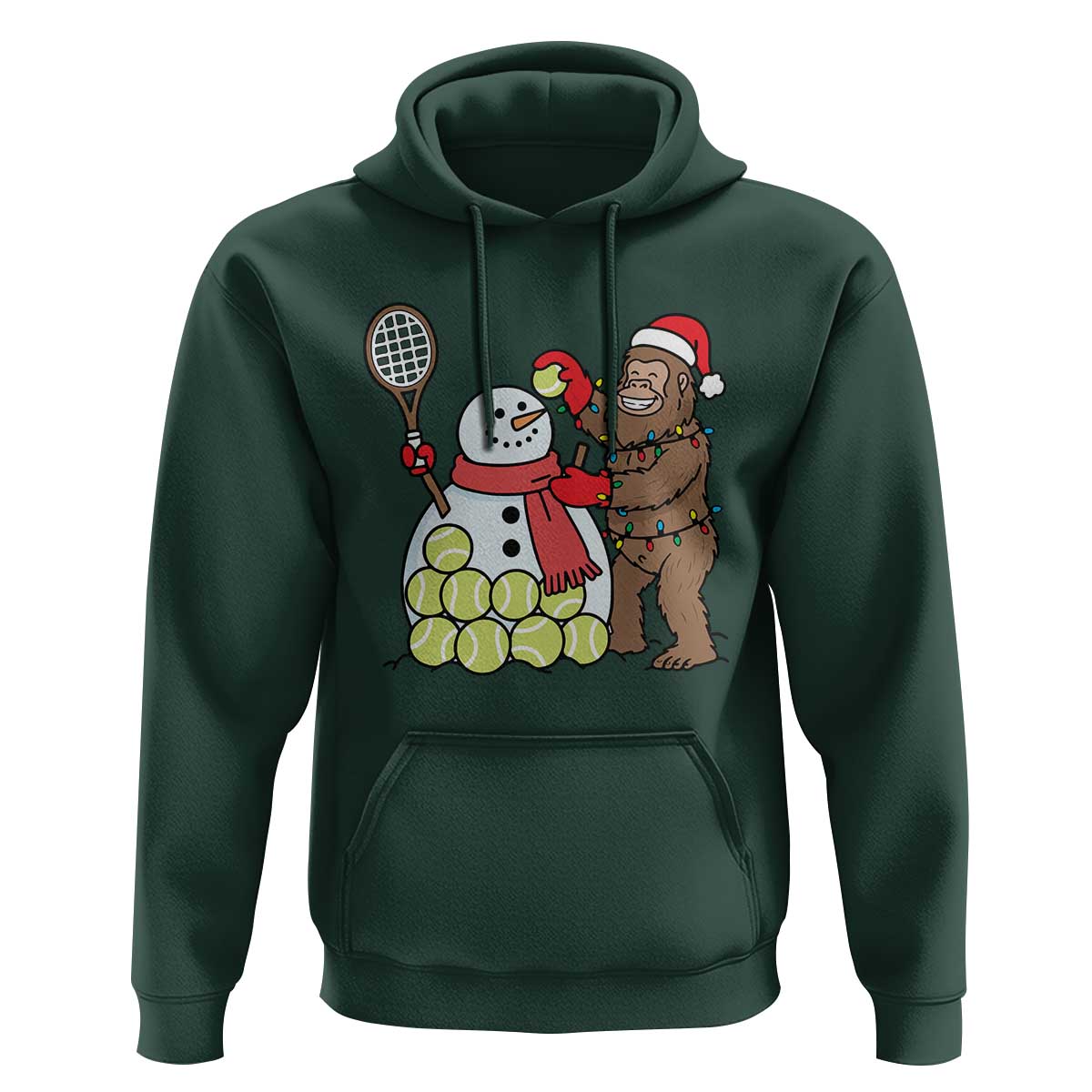 Funny Squatch Christmas Tennis Gift Hoodie Bigfoot Player Enthusiast - Wonder Print Shop