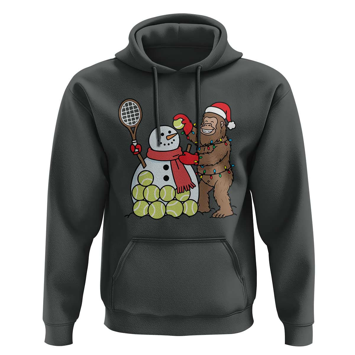 Funny Squatch Christmas Tennis Gift Hoodie Bigfoot Player Enthusiast - Wonder Print Shop