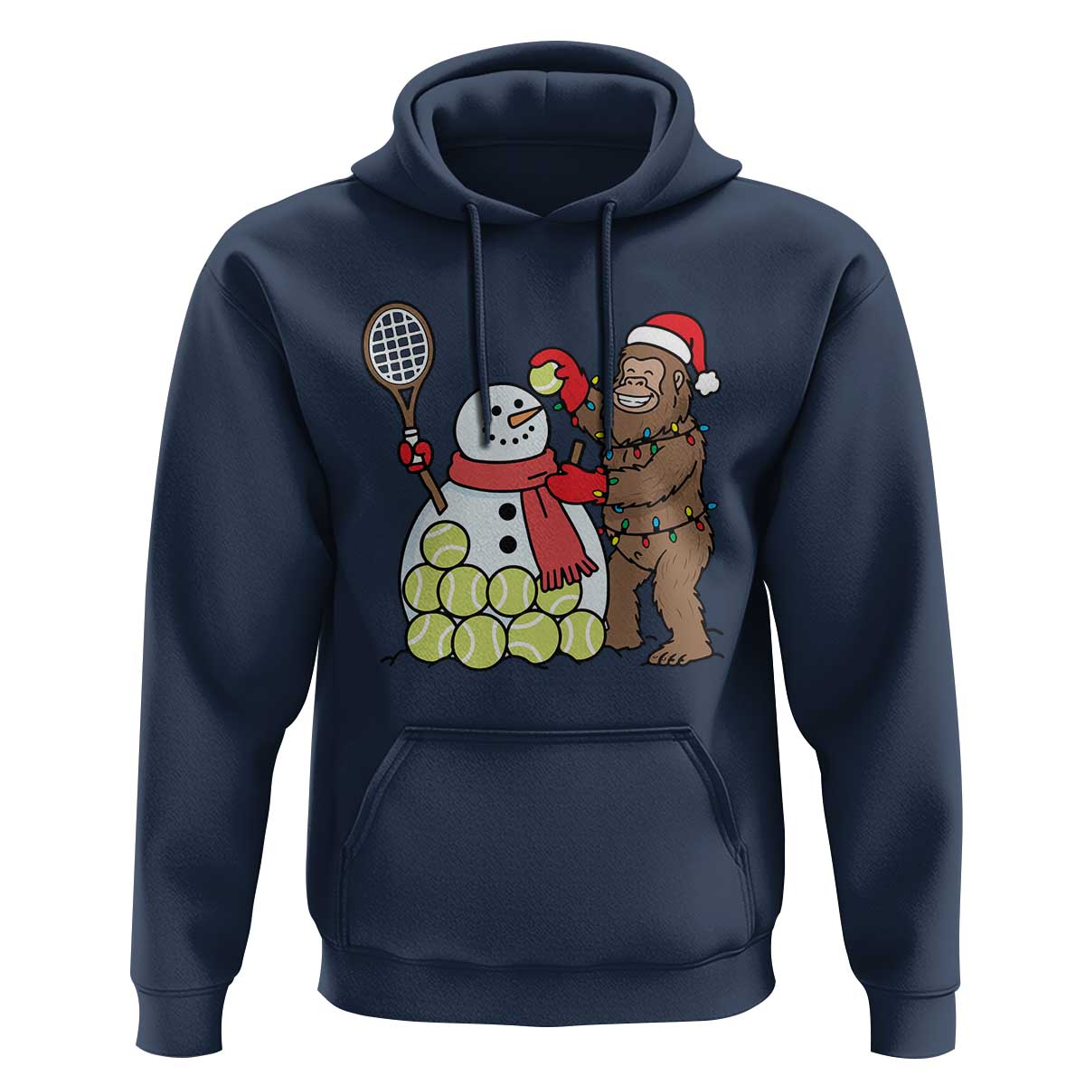 Funny Squatch Christmas Tennis Gift Hoodie Bigfoot Player Enthusiast - Wonder Print Shop