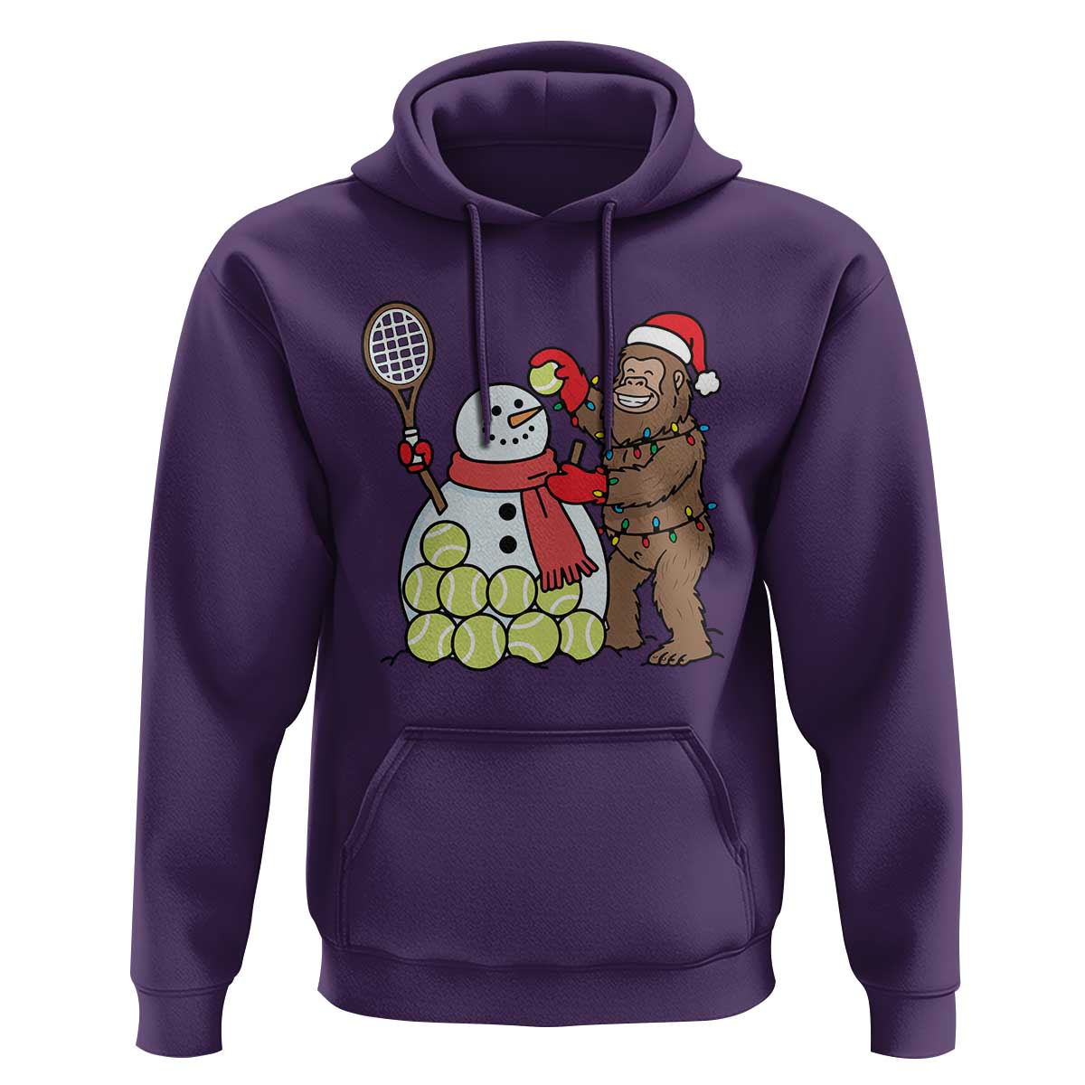 Funny Squatch Christmas Tennis Gift Hoodie Bigfoot Player Enthusiast - Wonder Print Shop