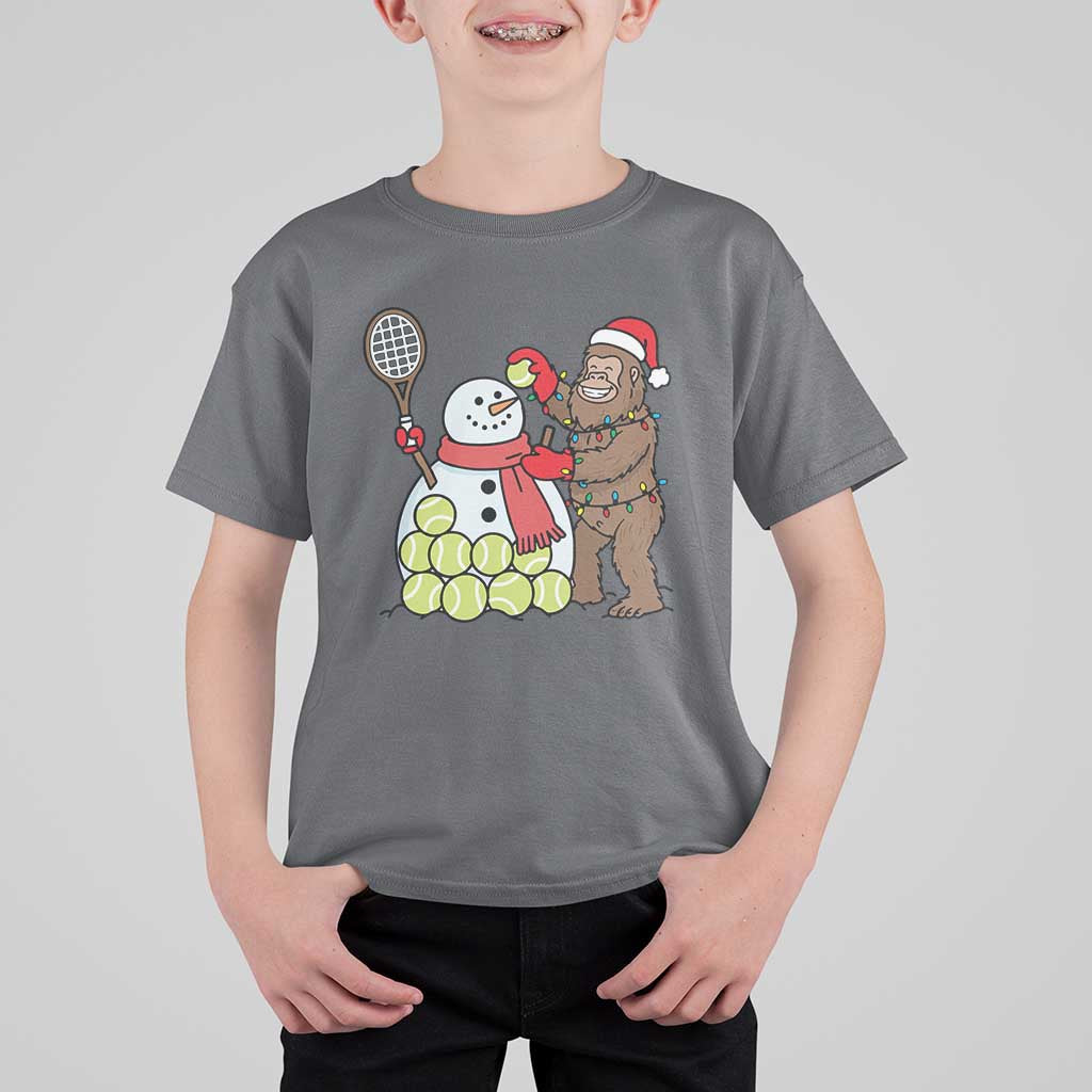 Funny Squatch Christmas Tennis Gift T Shirt For Kid Bigfoot Player Enthusiast - Wonder Print Shop