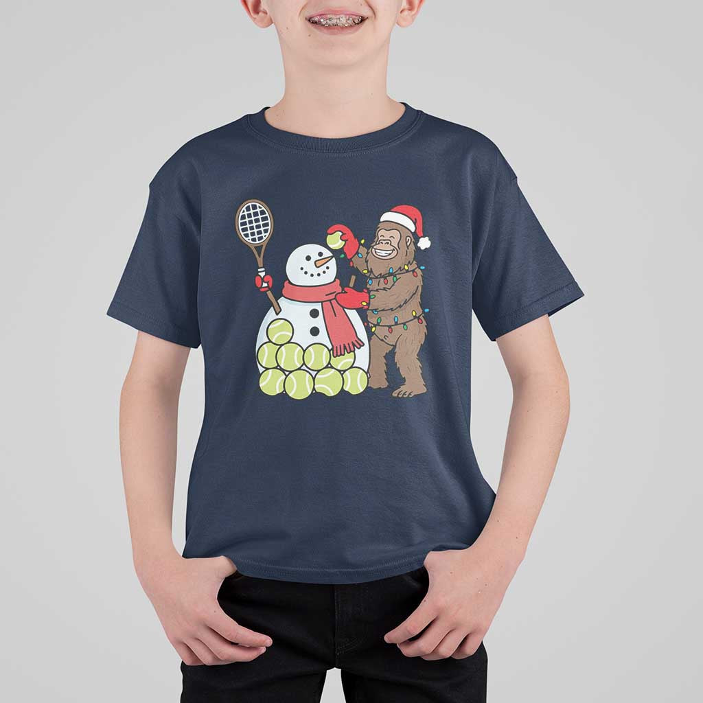 Funny Squatch Christmas Tennis Gift T Shirt For Kid Bigfoot Player Enthusiast - Wonder Print Shop