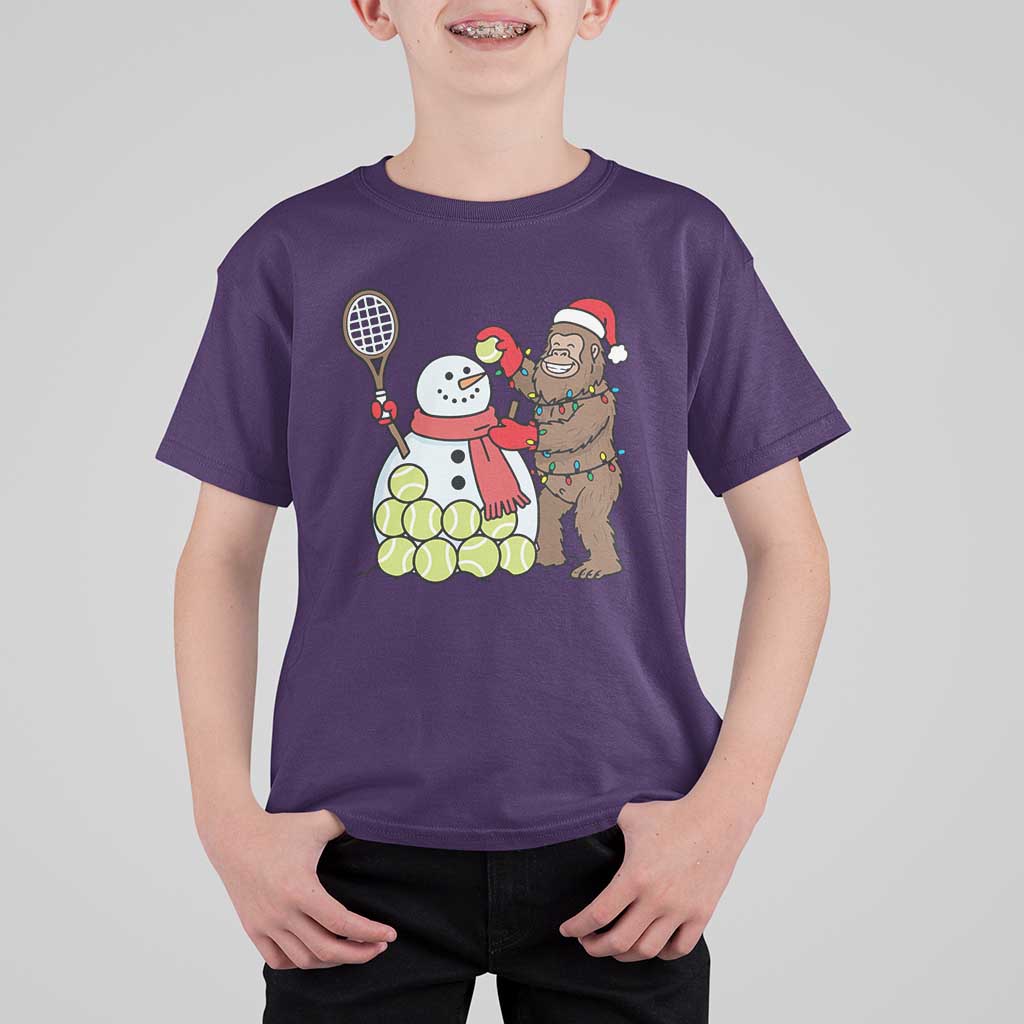 Funny Squatch Christmas Tennis Gift T Shirt For Kid Bigfoot Player Enthusiast - Wonder Print Shop