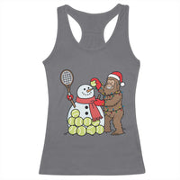 Funny Squatch Christmas Tennis Gift Racerback Tank Top Bigfoot Player Enthusiast - Wonder Print Shop