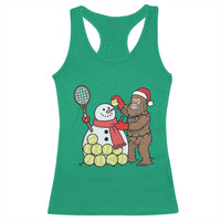 Funny Squatch Christmas Tennis Gift Racerback Tank Top Bigfoot Player Enthusiast - Wonder Print Shop