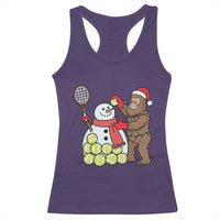 Funny Squatch Christmas Tennis Gift Racerback Tank Top Bigfoot Player Enthusiast - Wonder Print Shop