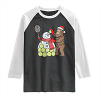 Funny Squatch Christmas Tennis Gift Raglan Shirt Bigfoot Player Enthusiast - Wonder Print Shop