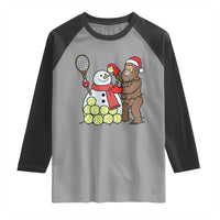 Funny Squatch Christmas Tennis Gift Raglan Shirt Bigfoot Player Enthusiast - Wonder Print Shop