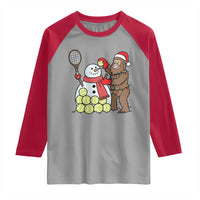 Funny Squatch Christmas Tennis Gift Raglan Shirt Bigfoot Player Enthusiast - Wonder Print Shop