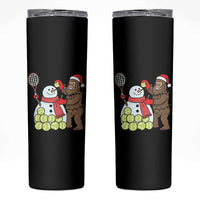 Funny Squatch Christmas Tennis Gift Skinny Tumbler Bigfoot Player Enthusiast - Wonder Print Shop
