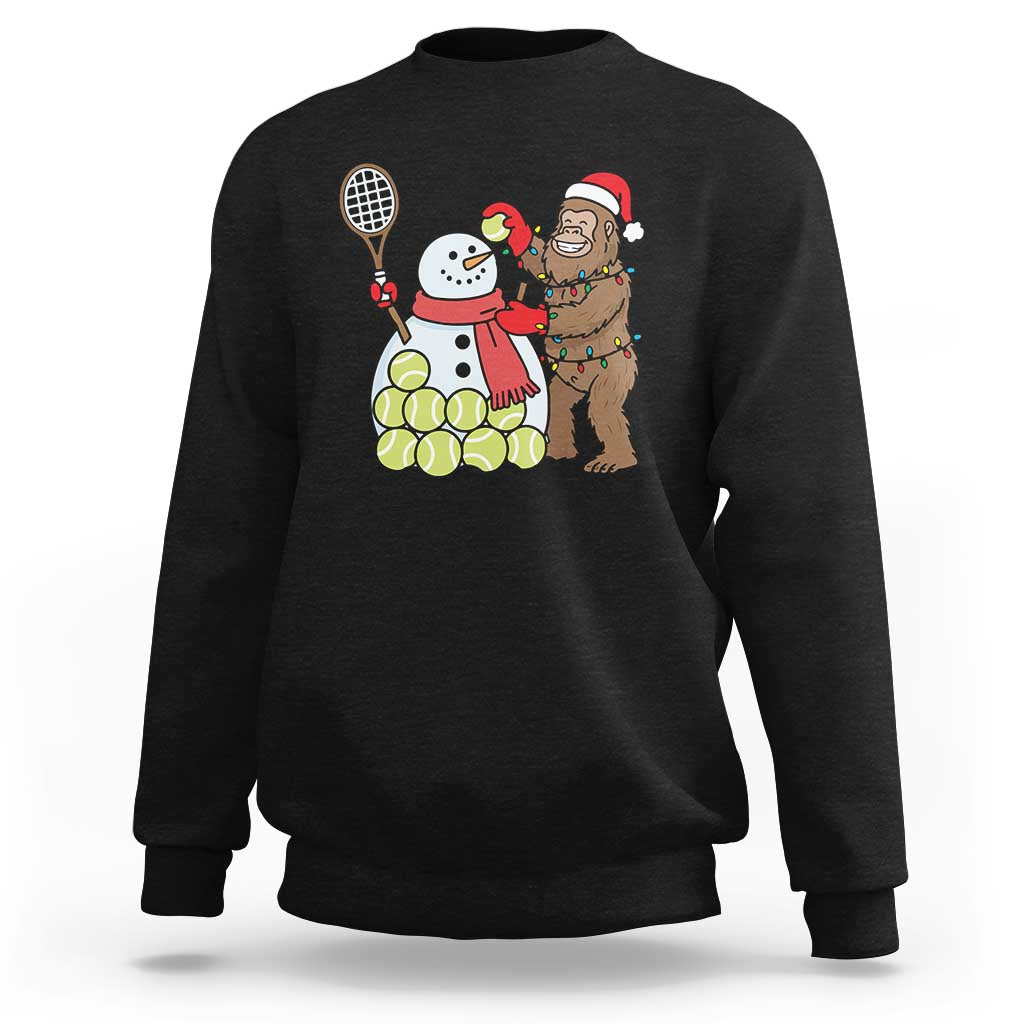 Funny Squatch Christmas Tennis Gift Sweatshirt Bigfoot Player Enthusiast - Wonder Print Shop